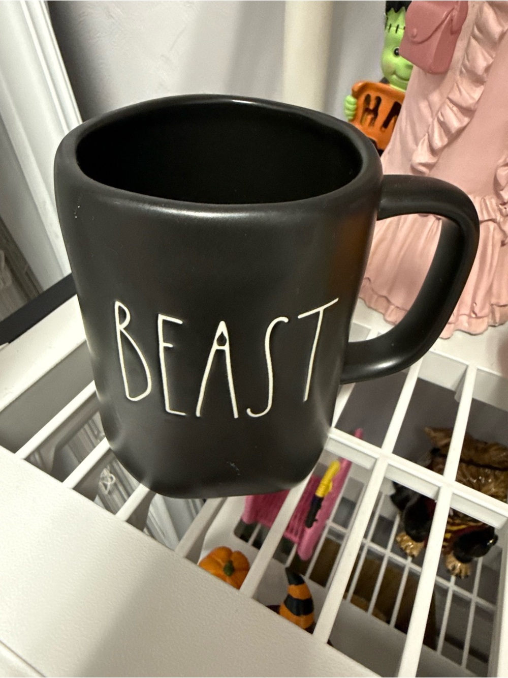 Rae Dunn Black Ceramic BEAST Mug